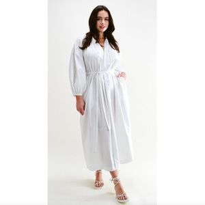 DARLING Balcony Dress in Bright White Cotton Poplin - NWOT! - XL